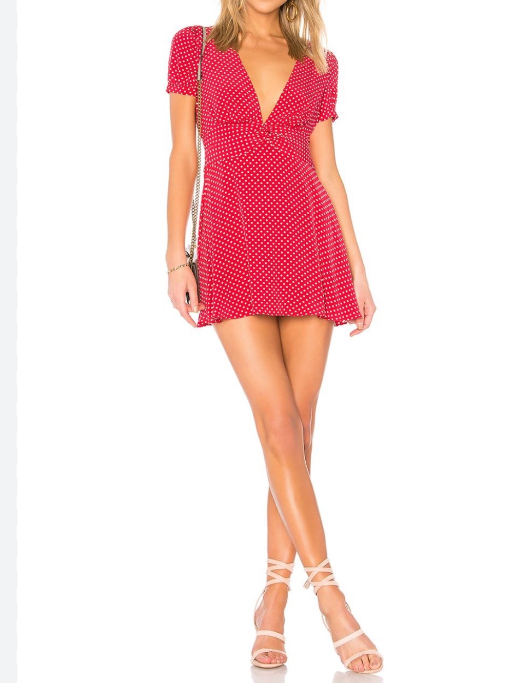 Privacy Please Wilmar Mini Dress Red Cherry Polka Dot Small
